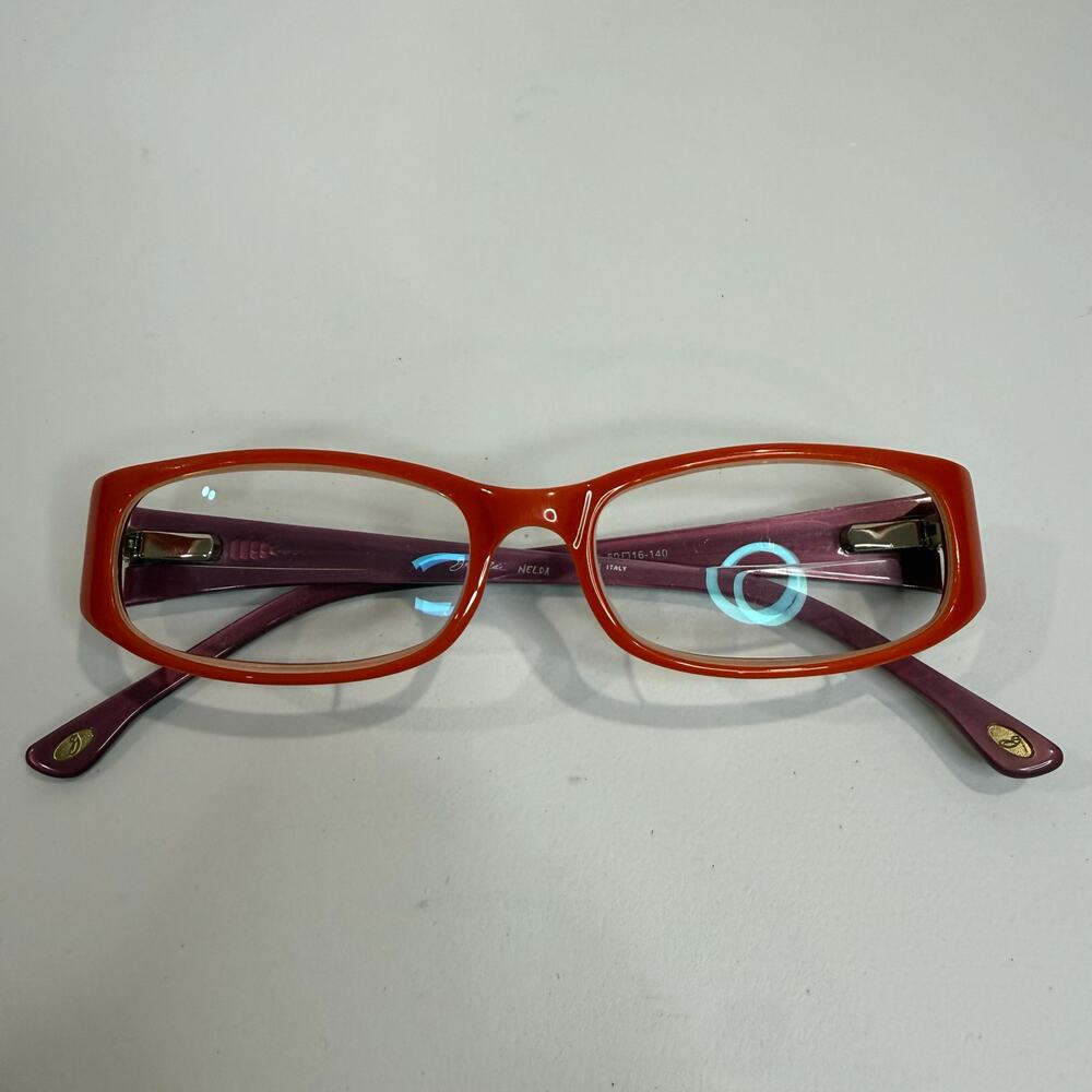 Grimaldi 2091 BW6 Made in Italy Orange Purple Eyeglasses 50 16 140 Vintage